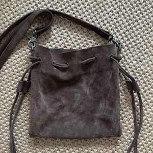 Grey suede free people purse